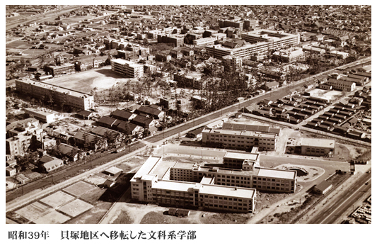昭和39年　貝塚地区へ移転した文科系学部